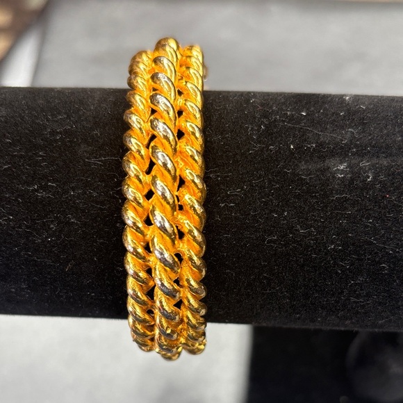 Kenneth Jay Lane Gold look Braided Bracelet - Picture 1 of 5